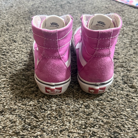 Vans Fuchsia High-Top Shoes with White Accents - Picture 3 of 4